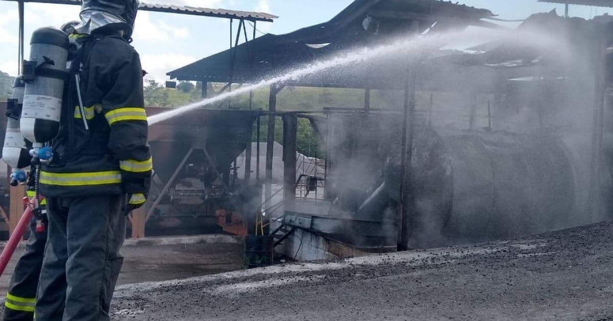 Conceição do Jacuípe: Após explosão em usina de asfalto, incêndio precisa ser debelado 
