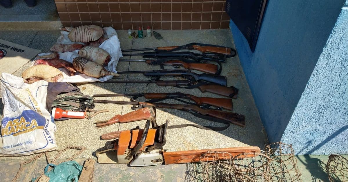 Oeste baiano: Ação contra caça predatória prende 3 com espingardas, munições e carcaças