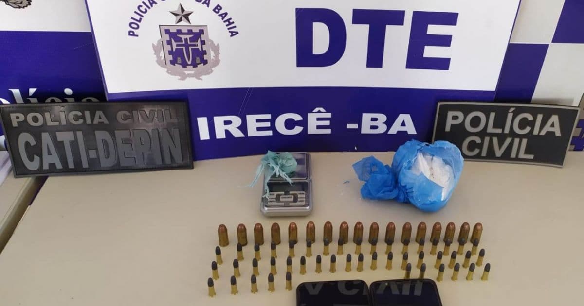Irecê: Polícia prende casal com drogas e munições; material foi apreendido em loteamento