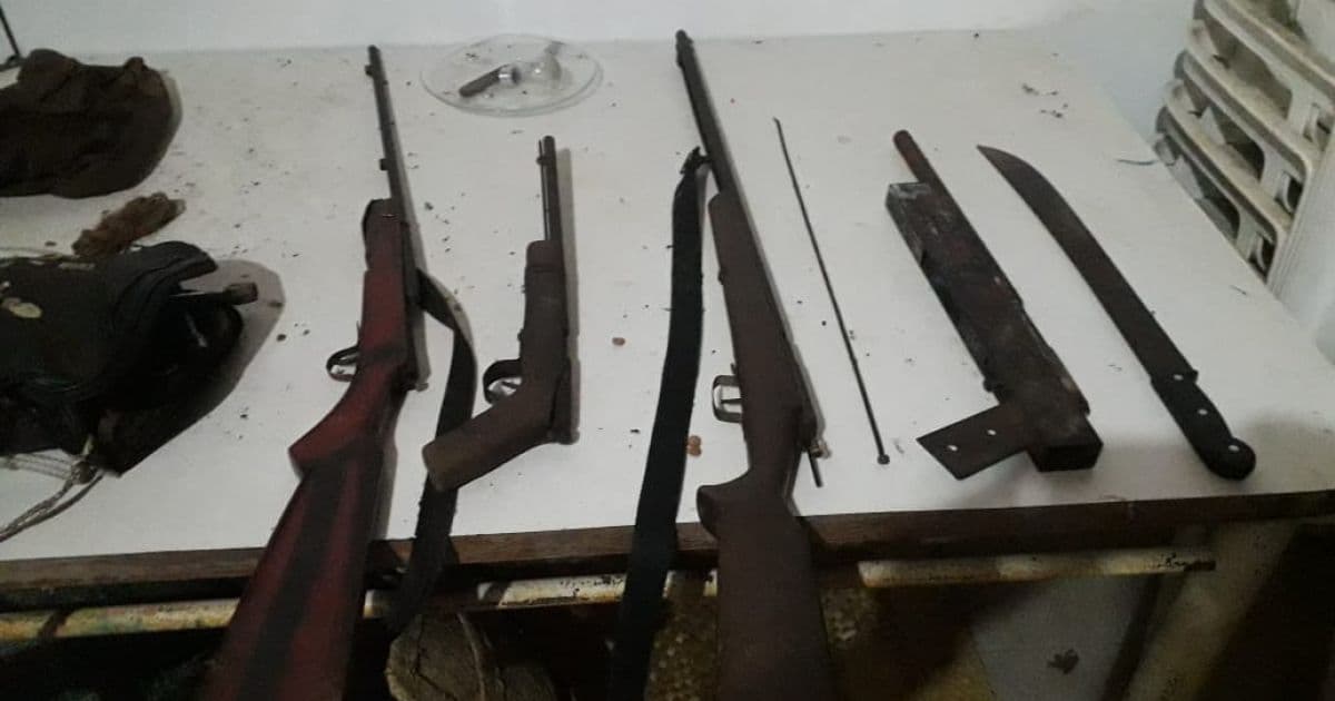 Ribeirão do Largo: 8ª CIPM apreende quatro armas após desentendimento entre índios
