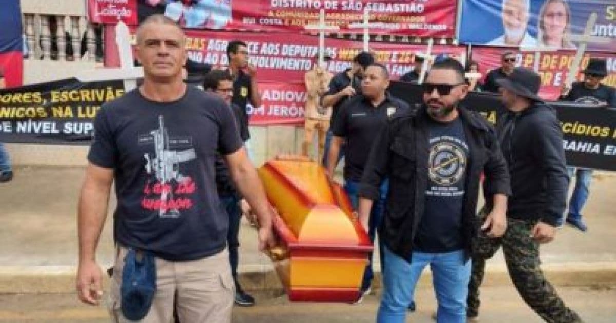 Conquista: Policiais civis protestam por estatuto e reajuste para servidores
