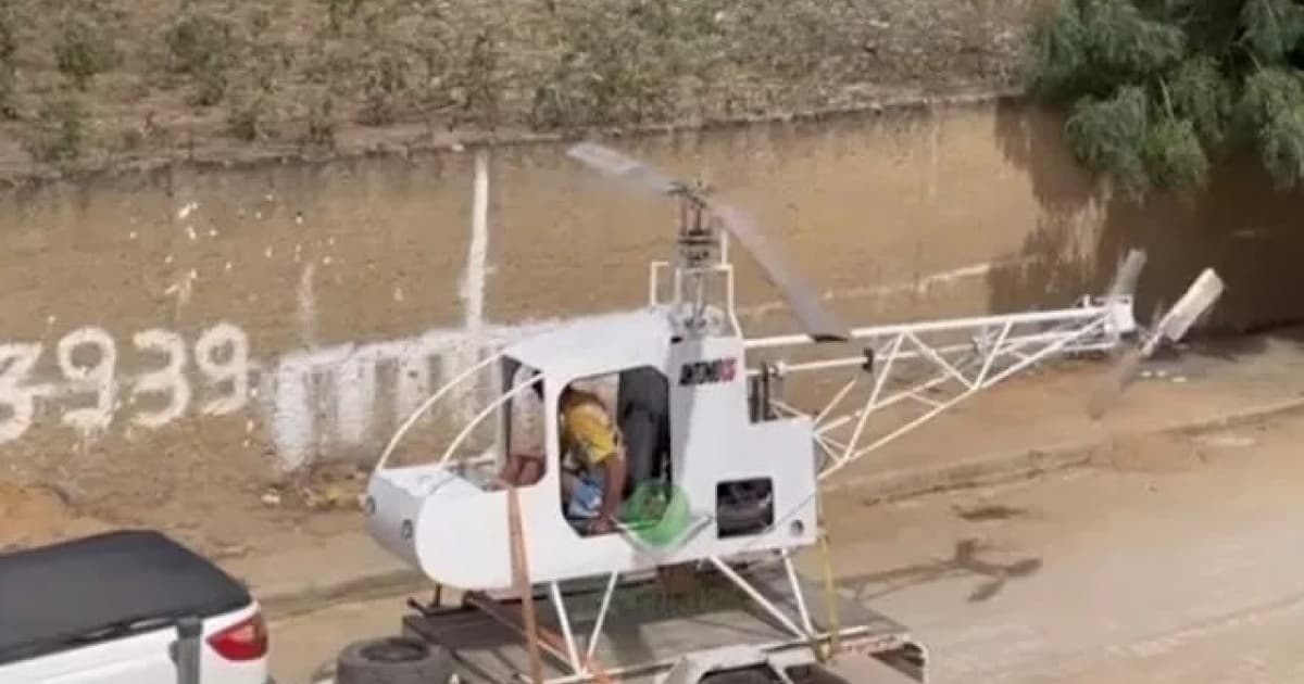 Inventor baiano cria helicóptero em casa e pretende voar em breve 