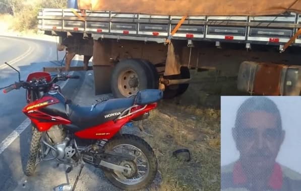 Idoso morre em colisão entre moto e caminhão em trecho da BR-030 de Guanambi