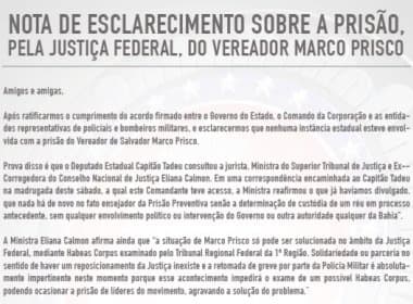 &#039;Situação de Prisco só pode ser solucionada na Justiça Federal&#039;, diz Ministra Eliana Calmon