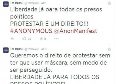 Hackers invadem twitter da EBC e TV Brasil em represália a prisão de manifestantes
