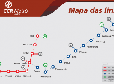 Preparativos da linha 2 do Metrô começam; trens seguem à esquerda do Camurujipe
