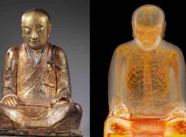 Múmia de monge budista é encontrada em estátua; órgãos foram substituídos por rolos de papel