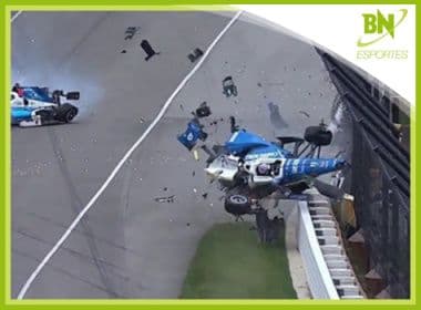 Destaque em Esportes: Piloto tem carro destruído após acidente na Fórmula Indy