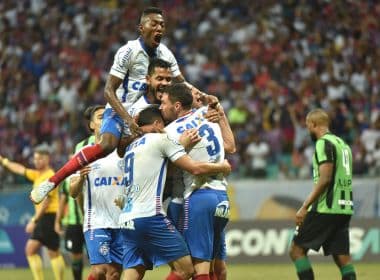 Bahia bate o América-MG na Fonte Nova e volta a vencer depois de quatro jogos