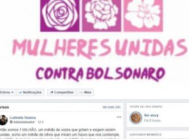 Em dois dias, 600 mil mulheres entram em grupo de rejeição a Bolsonaro em rede social