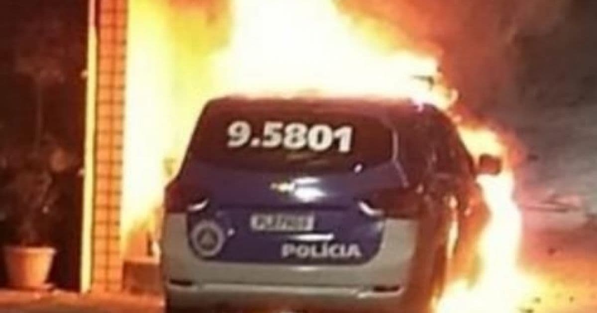 Viatura pega fogo em Cosme de Farias, SSP nega vandalismo e atribui ocorrido a pane