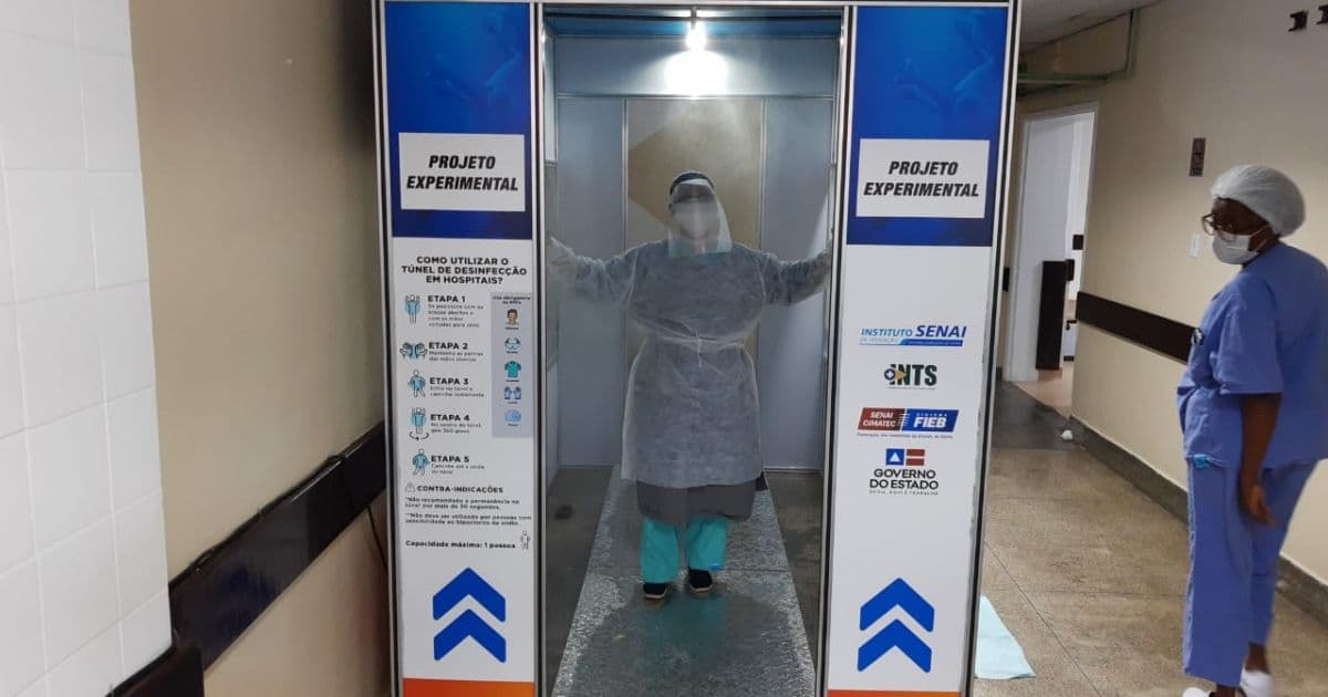 Mais três túneis de desinfecção são instalados em hospitais de Salvador