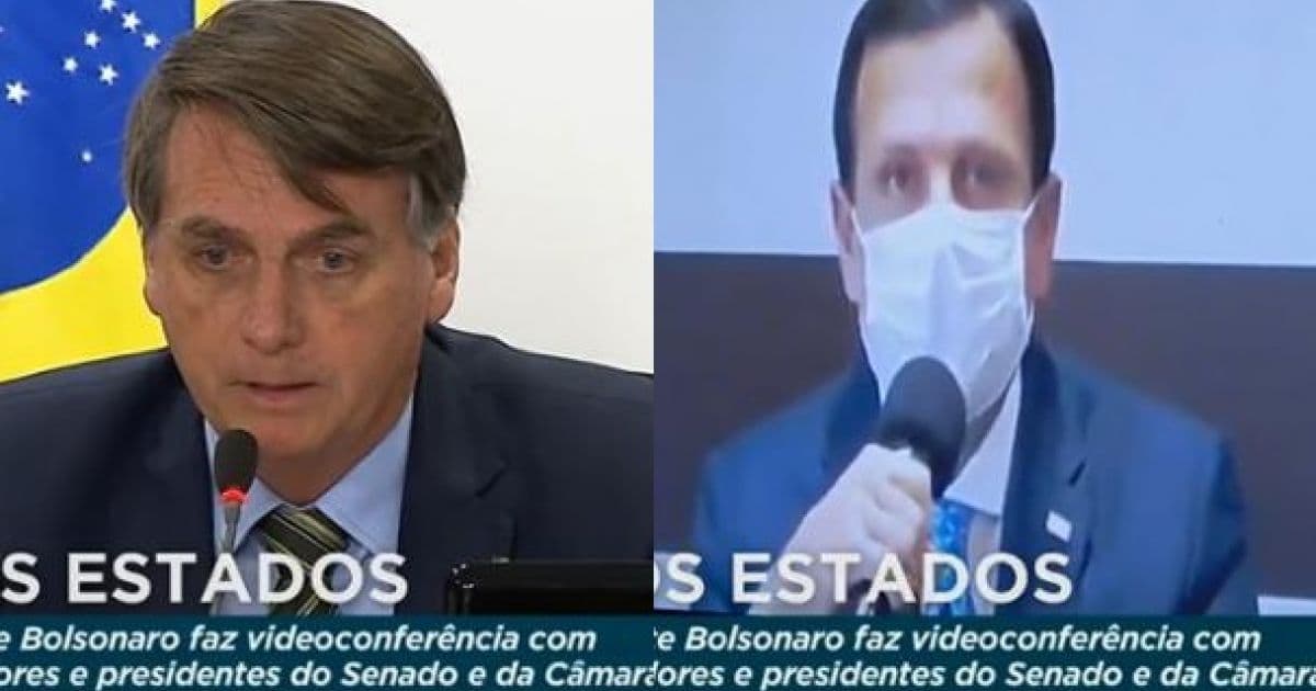 Após bate-boca, Bolsonaro e João Doria trocam afagos em nova reunião
