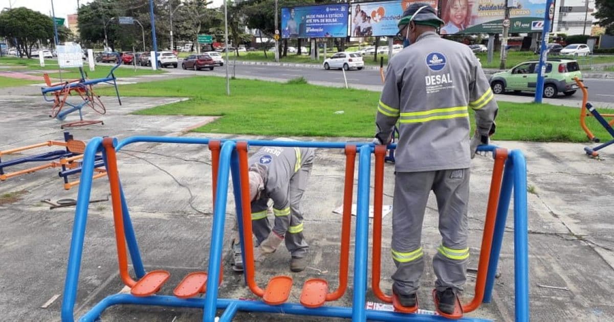 Prefeitura de Salvador remove equipamentos de academia ao ar livre de praça no Imbuí 