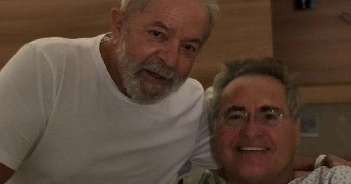 Lula visita Renan Calheiros no hospital e aparece em foto sem máscara
