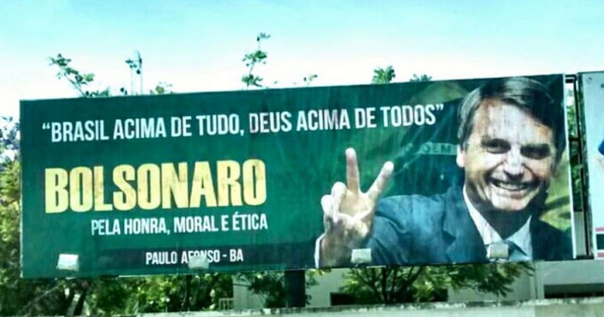 MPF investiga crime eleitoral e de improbidade em outdoors pró-Bolsonaro na Bahia