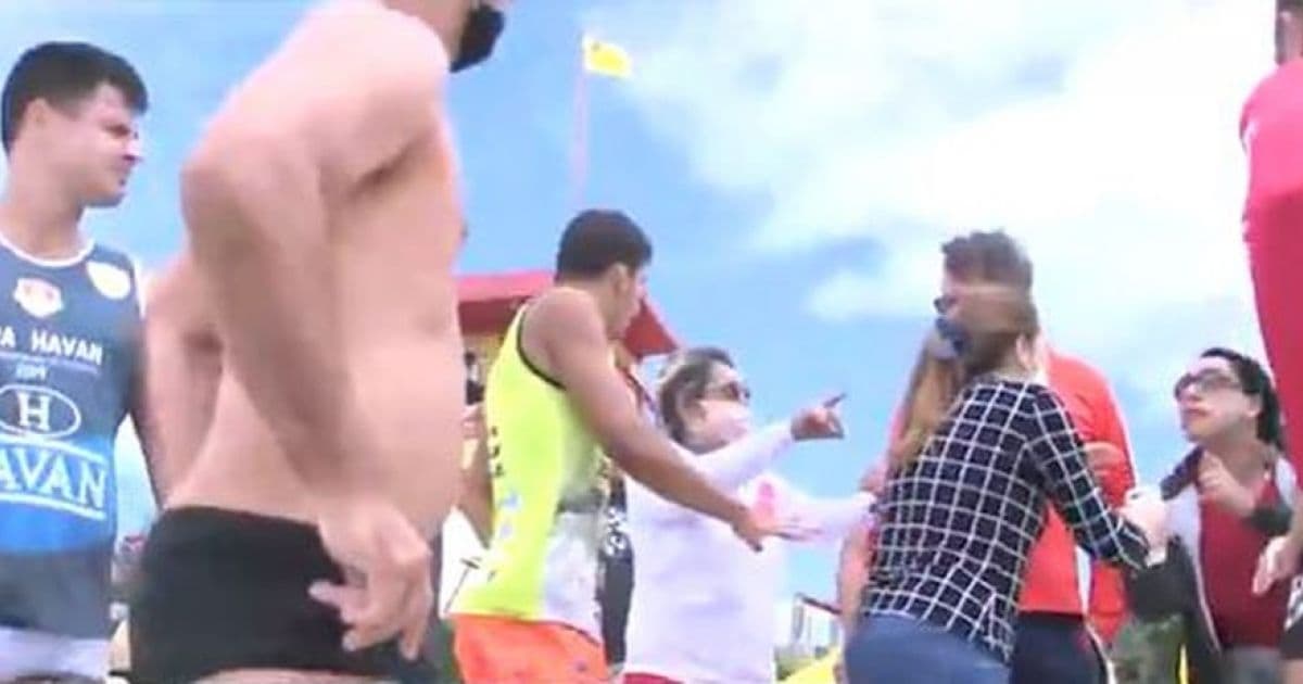 Equipe de TV é agredida durante reportagem sobre fiscalização de praias em feriado