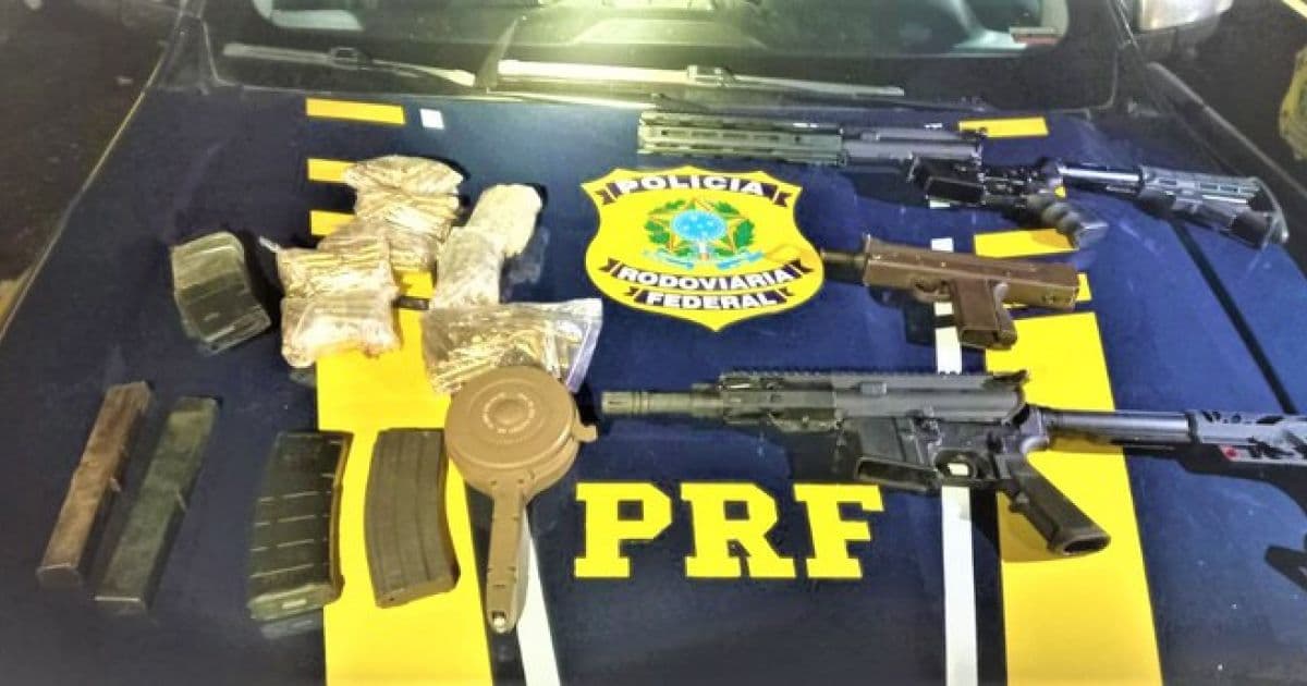 PRF apreende armas e munições que seriam entregues a facção criminosa em Salvador