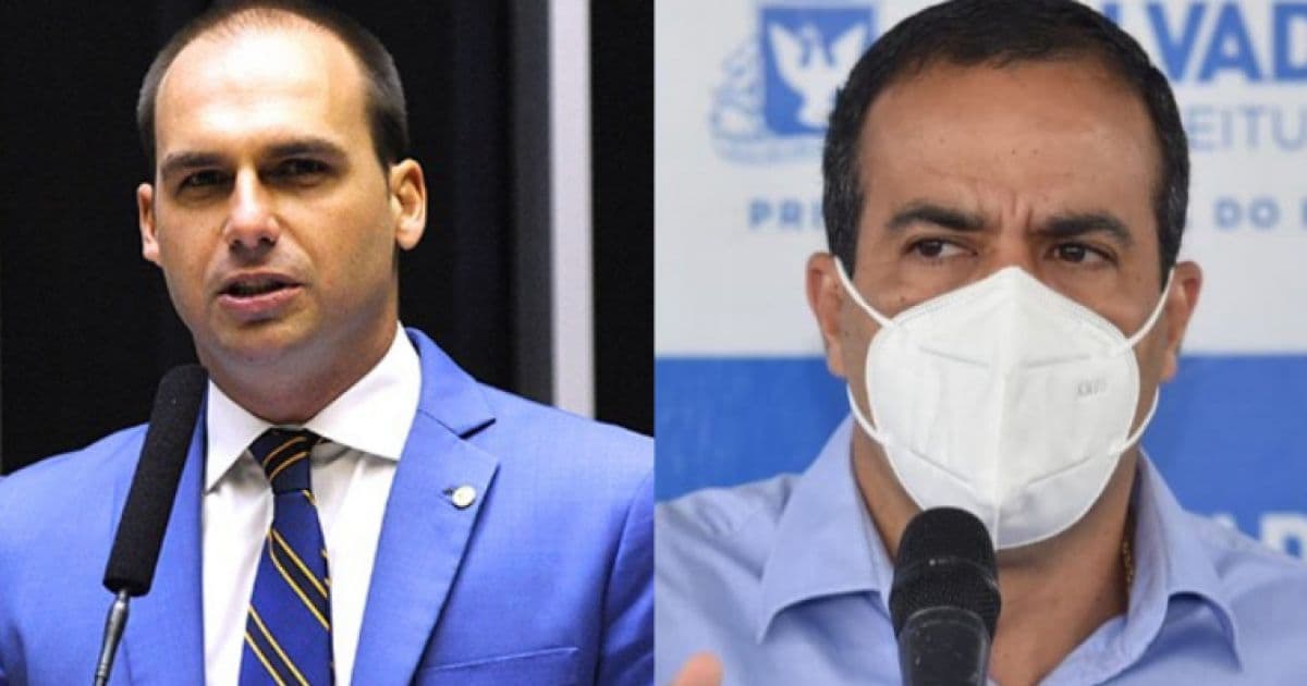 Eduardo Bolsonaro provoca Bruno Reis sobre uso de máscaras: 'Prefeito de geléia'