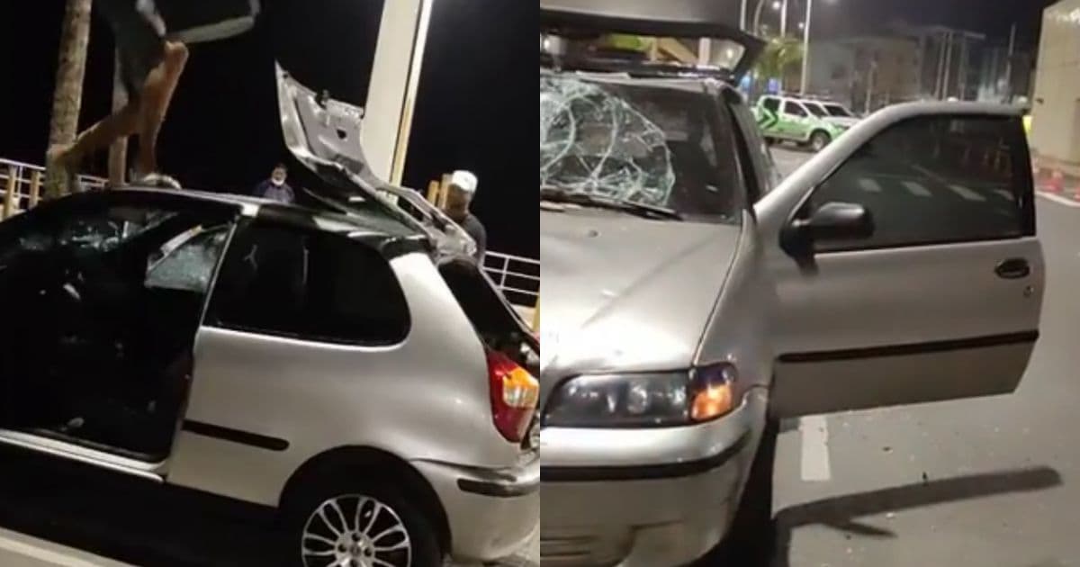 VÍDEO: Motorista destrói veículo após ser abordado em blitz da Transalvador