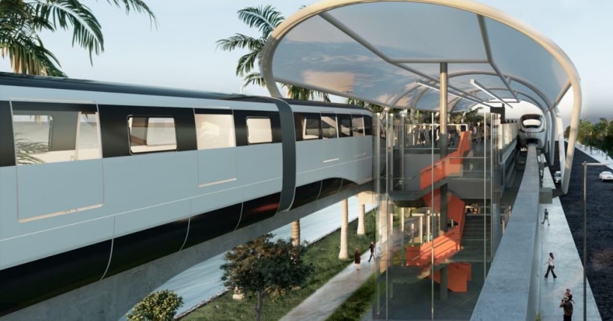 trem do VLT do Subúrbio, conforme projeto da Skyrail Bahia