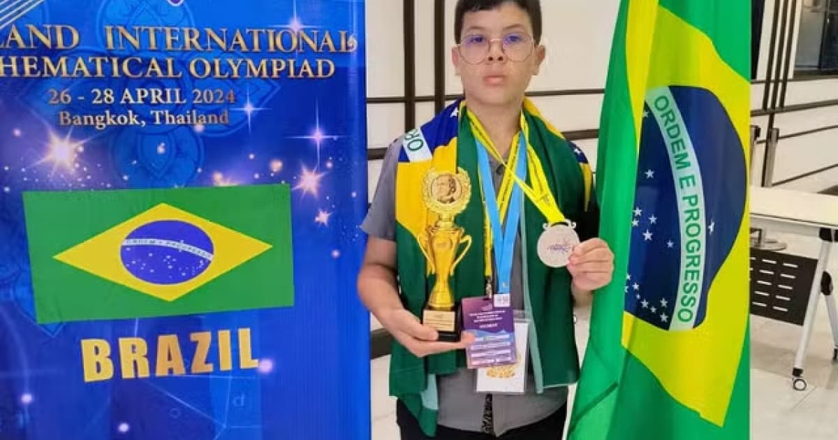Emanuel Lopes, medalhista brasileiro na Olimpíada Global de Matemática, que aconteceu na Tailândia entre os dias 26 e 28 de abril.