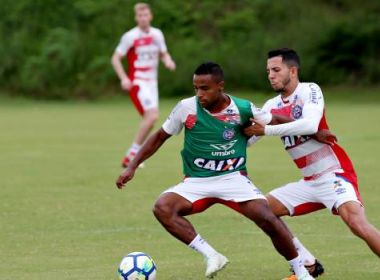 Em treino fechado, Bahia começa a trabalhar tática de olho no Palmeiras