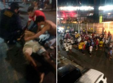 Homem é espancado por integrantes de torcida organizada ao lado da Arena Fonte Nova