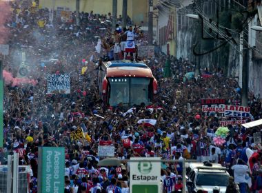 Bahia divulga imagens aéreas da chegada à Fonte Nova; veja