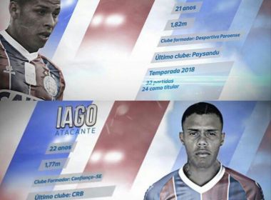 Lateral Matheus Silva e atacante Iago são anunciados pelo Bahia
