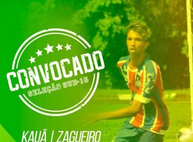 Zagueiro do Bahia, Kauã é novamente convocado para a Seleção sub-15
