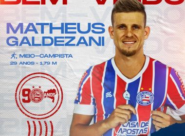 Recém-contratado pelo Bahia, Matheus Galdezani é registrado no BID da CBF