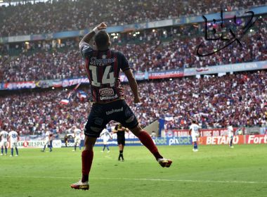 Após marcar o 1º gol pelo Bahia, Igor Torres exalta a torcida: 'Maior do Nordeste'