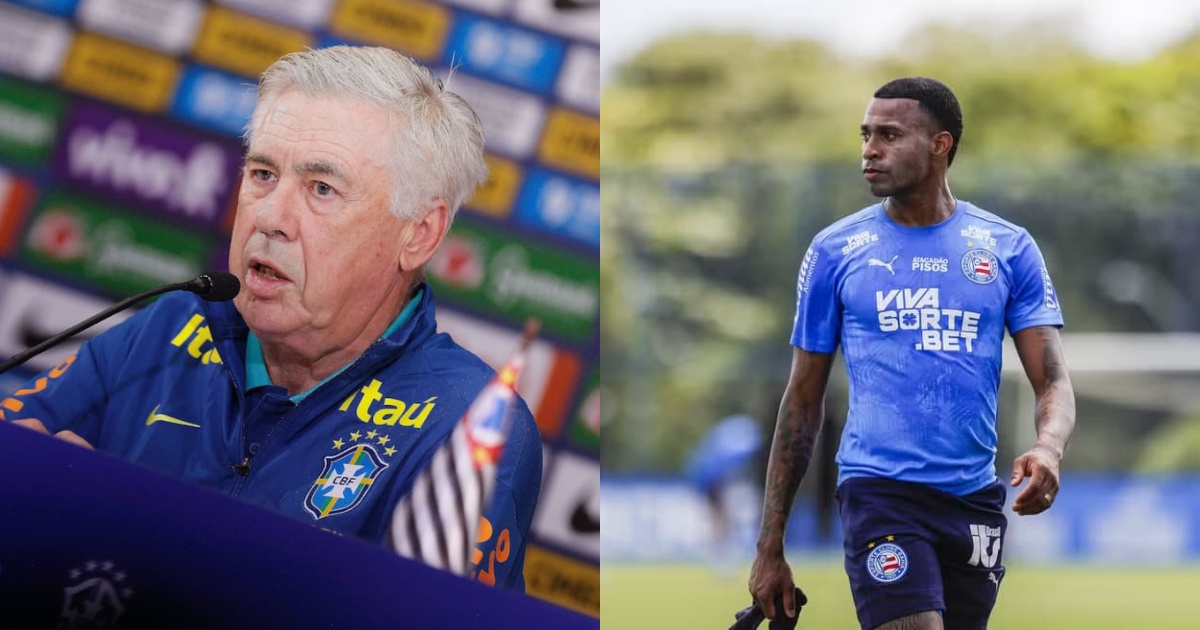 Com Jean Lucas na pré-lista, Carlo Ancelotti marcará presença na Fonte Nova para assistir Bahia x Santos