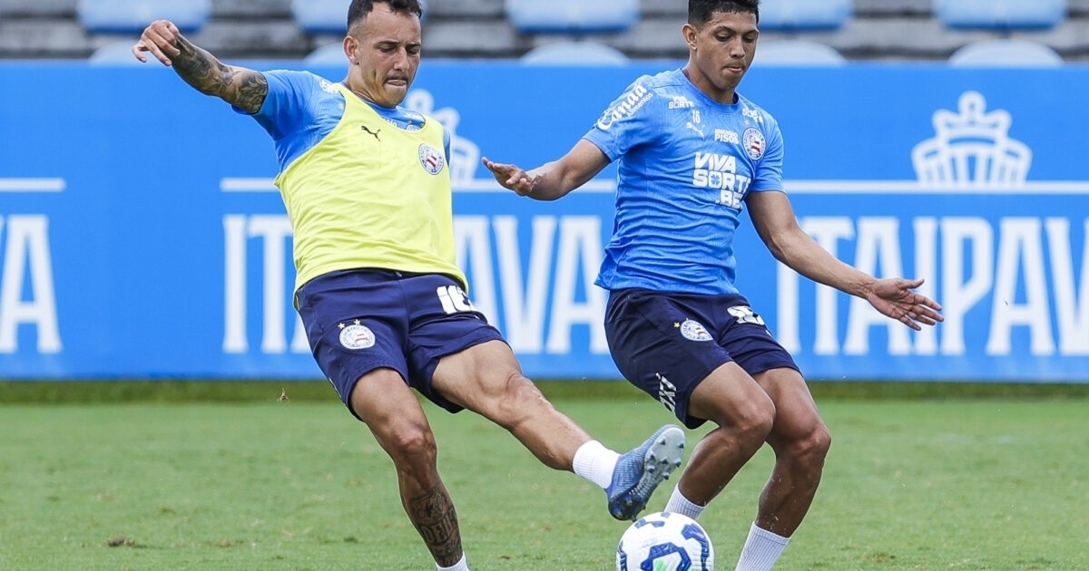 Peças importantes vão a campo em último treino do Bahia antes de duelo contra o São Paulo; quatro jogadores serão desfalques