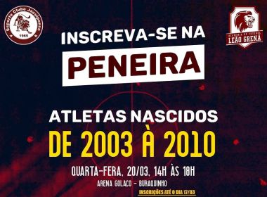 Jacuipense promove teste para atletas nascidos entre 2003 e 2010
