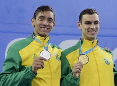 Baiano Ã© prata na dobradinha do Brasil nos 200m da nataÃ§Ã£o no Pan: 'Feliz com resultado'