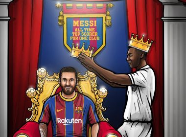Messi iguala Pelé em gols oficiais pelo mesmo clube; Rei parabeniza