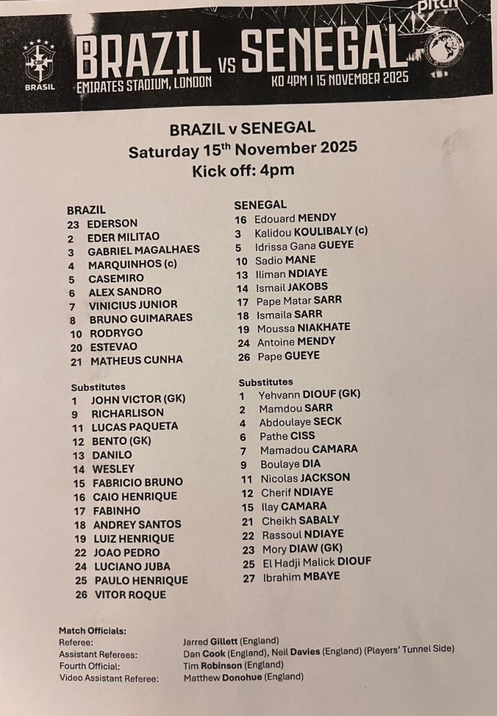 Confira as escalações oficiais de Brasil x Senegal pelo amistoso internacional 1 WhatsApp%20Image%202025 11 15%20at%2012.19.08.