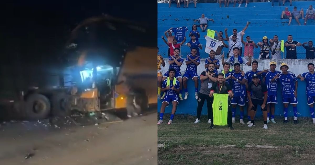 Ônibus do Águia de Marabá sofre grave acidente no Tocantins; preparador físico tem morte confirmada