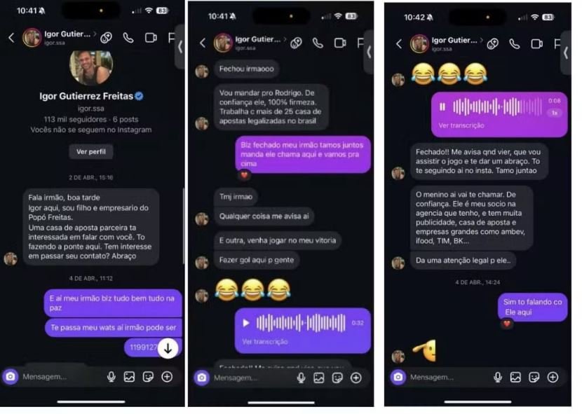 Igor Freitas conversa com jogador