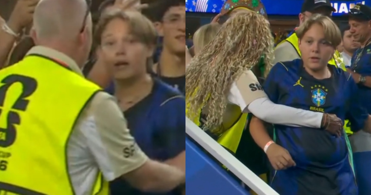 Filho de Neymar é barrado por seguranças ao tentar abraçar o pai após vitória do Brasil