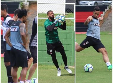 RecÃ©m-chegados, Arouca, JoÃ£o Gabriel e Bruno Gomes realizam primeiro treino no VitÃ³ria
