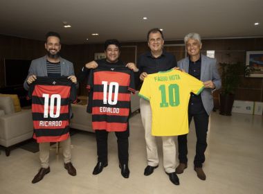 Acompanhado por Bebeto e Ricardo Lima, Fabio Mota é recebido por Ednaldo Rodrigues na CBF