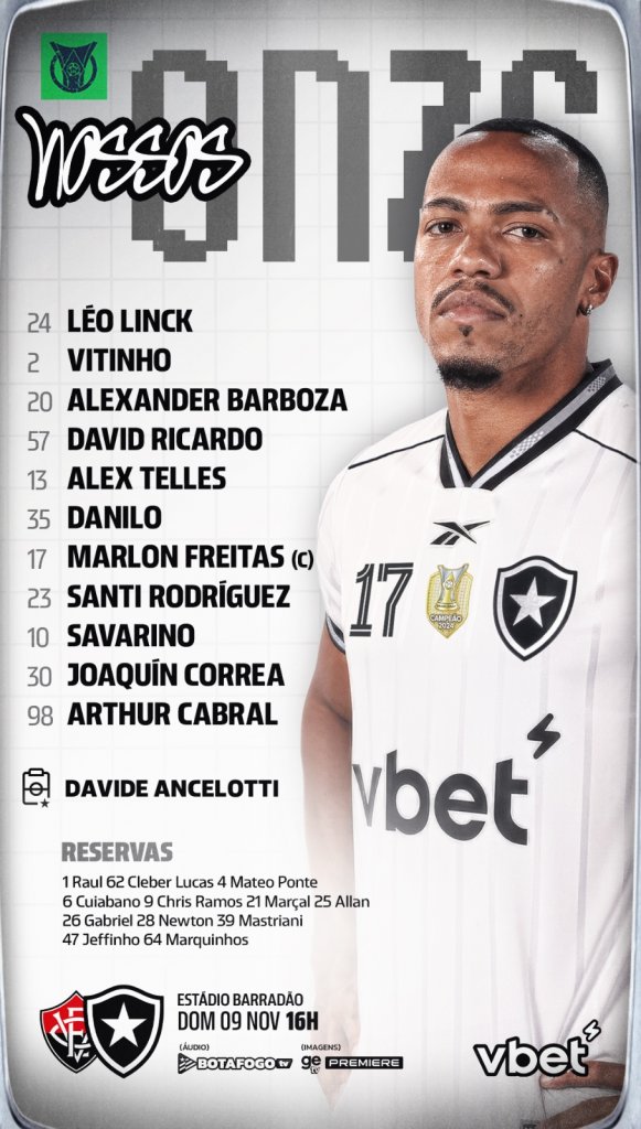 Confira as escalações oficiais de Vitória x Botafogo pelo Brasileirão 2 WhatsApp%20Image%202025 11 09%20at%2015.03.20.