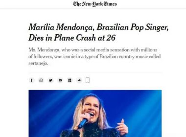 Morte de Marília Mendonça repercute na imprensa internacional