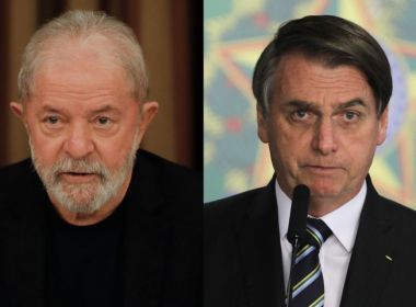 53% dizem não votar em Bolsonaro de jeito nenhum, ante 36% em Lula, mostra Datafolha
