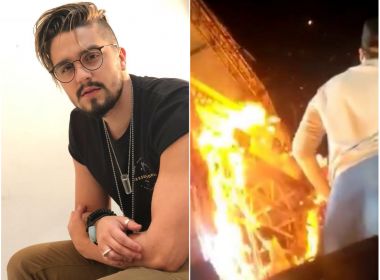Palco pega fogo durante show de Luan Santana no Paraná; confira vídeo