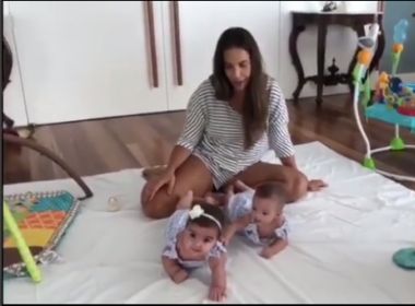 Em vídeo, Ivete aparece cantando e mostra rosto das filhas pela 1ª vez; assista