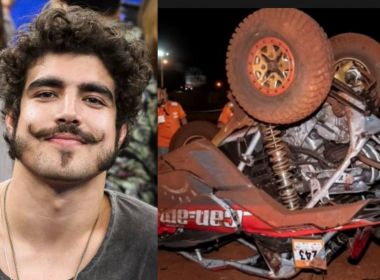 Caio Castro tranquiliza fãs após capotar carro 4 vezes: 'Inteiro e feliz'; veja o acidente